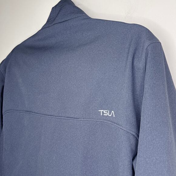 TSLA Men's Softshell Graphite Gray Full Zip Medium Jacket Water-Resistant Fleece - Picture 8 of 13